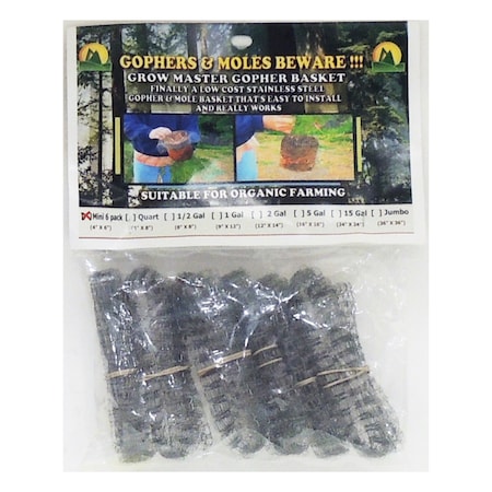 Grow Master Grow Master 4 in. W Gray Stainless Steel Gopher Wire Basket, PK6 4832